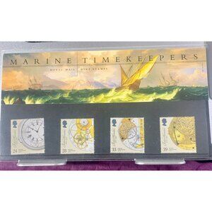 Marine Timekeepers Royal Mail Mint Stamp Set 1993 Featuring HMS Resolution Artwo